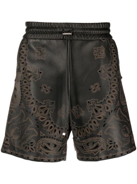 bandana leather shorts by AMIRI