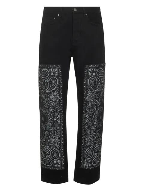 bandana-panel jeans by AMIRI