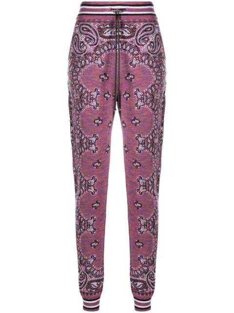bandana-pattern knitted track pants by AMIRI