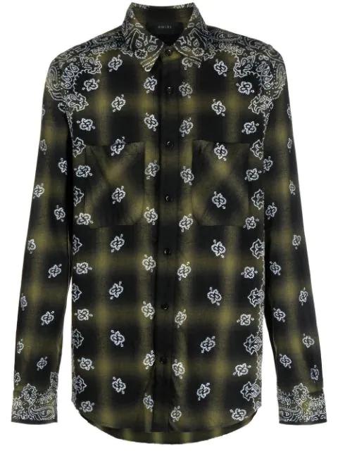 bandana-print checked shirt by AMIRI