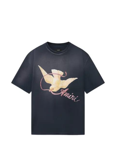 bird-print oversized T-shirt by AMIRI