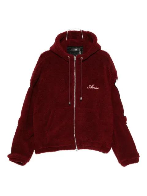 bones fleece zip-up hoodie by AMIRI