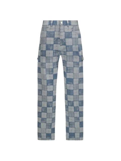 check-pattern carpenter jeans by AMIRI