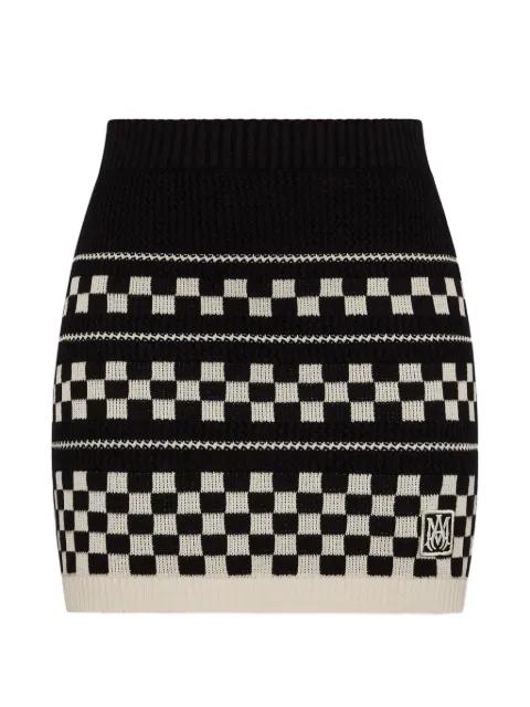 check-pattern minn skirt by AMIRI