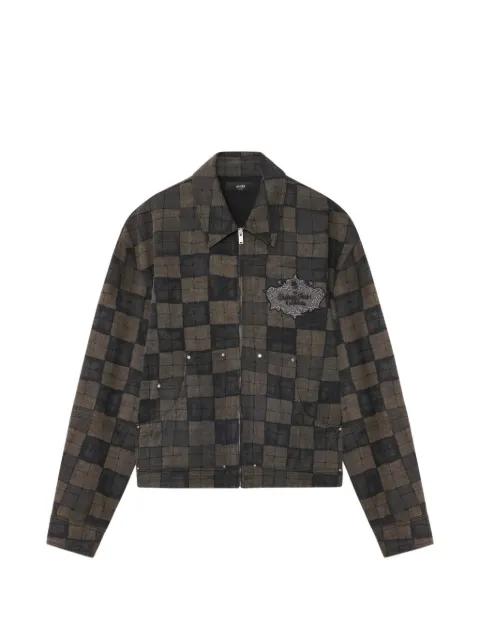 checked denim jacket by AMIRI