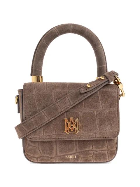 croc-effect logo-plaque mini bag by AMIRI