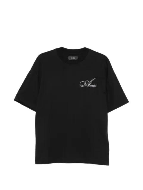 crystal-embellished logo T-shirt by AMIRI