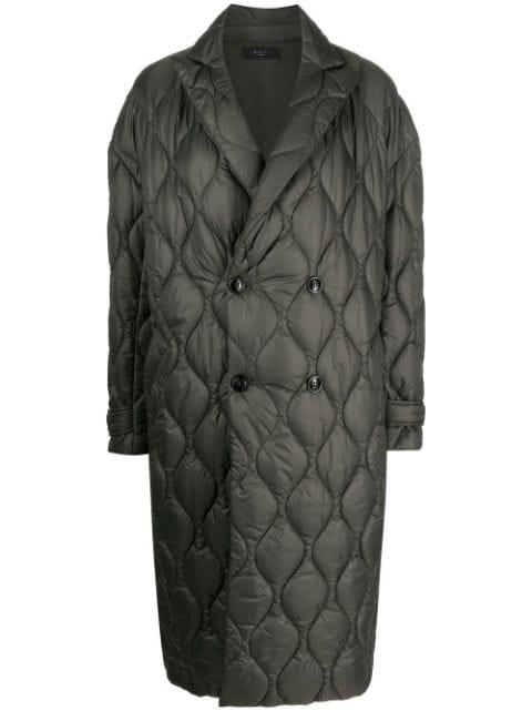 double-breasted quilted coat by AMIRI