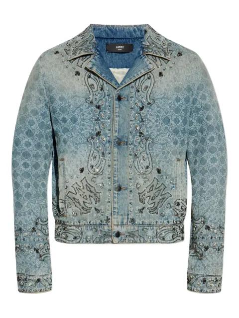embellished paisley jacket by AMIRI