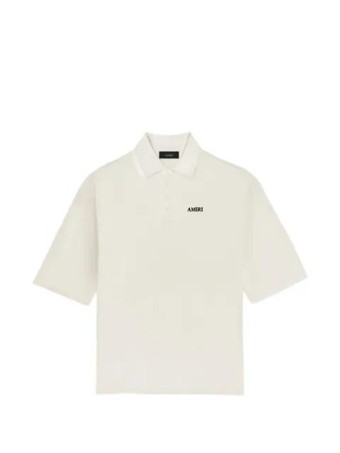 embroidered-logo oversized polo shirt by AMIRI