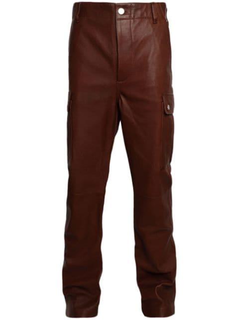 flared leather cargo pants by AMIRI