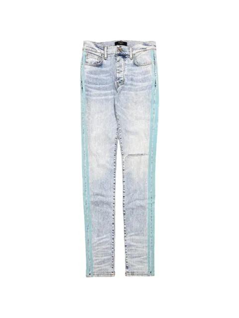 flocked-stripes straight-leg jeans by AMIRI