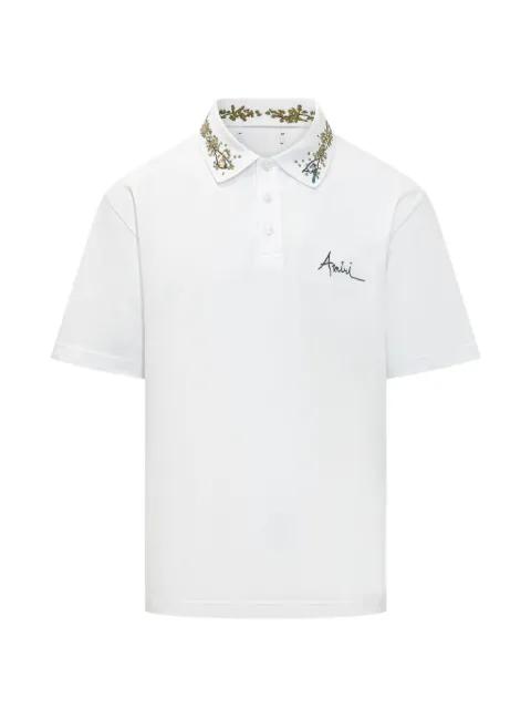 floral-collar polo shirt by AMIRI