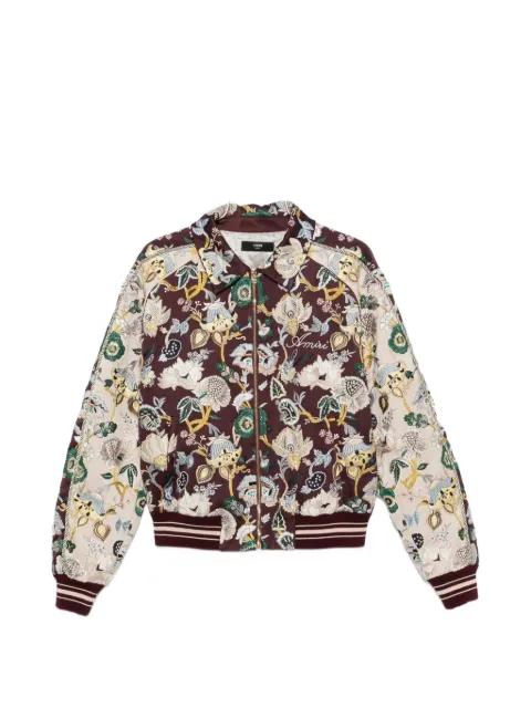 floral-embroidered bomber jacket by AMIRI