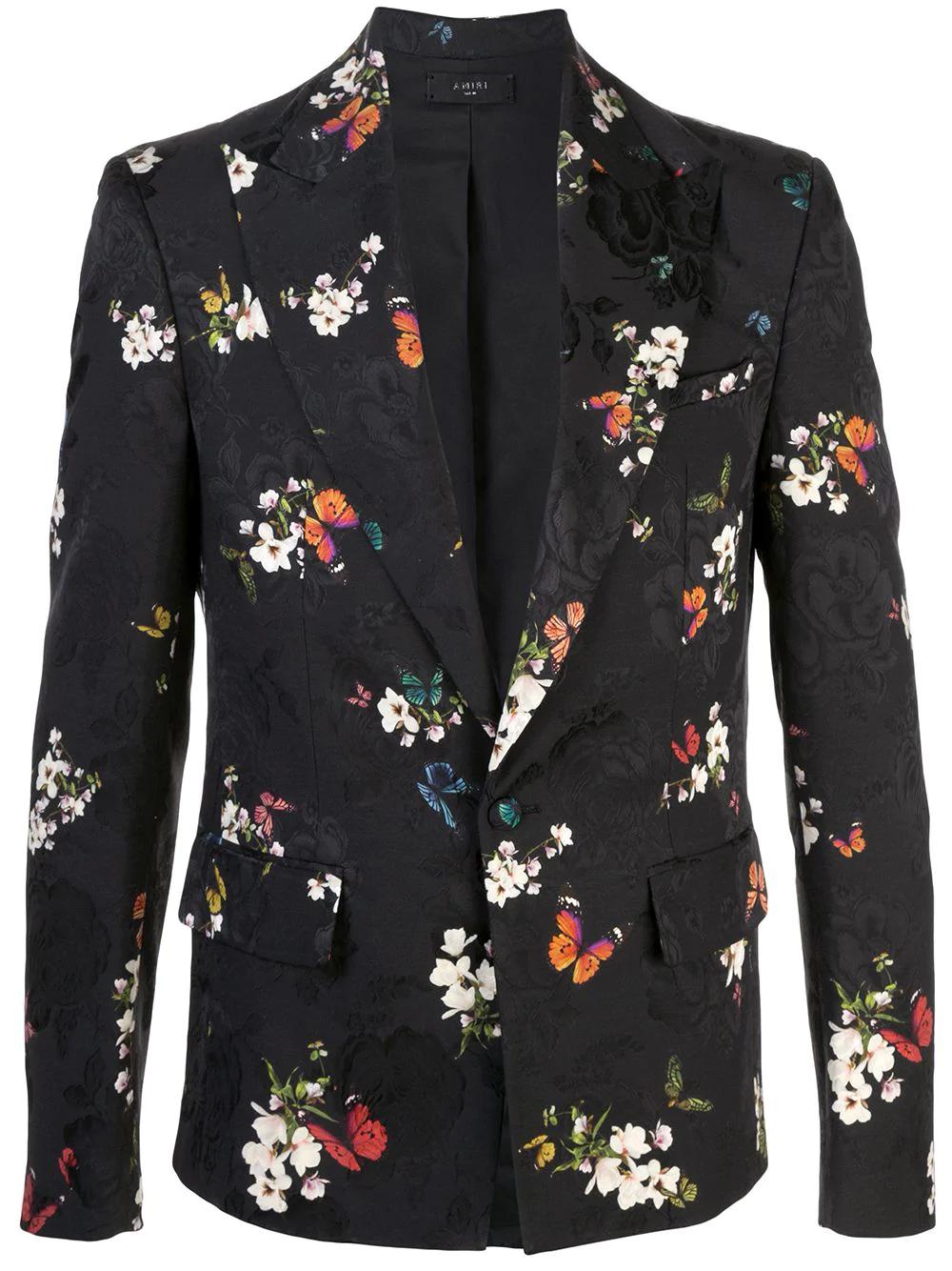floral embroidered printed blazer by AMIRI