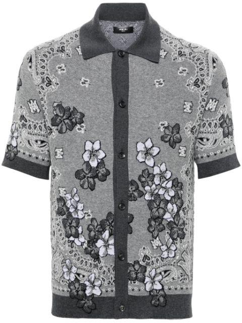 floral-jacquard knitted shirt by AMIRI