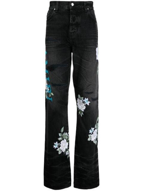floral-print straight-leg jeans by AMIRI