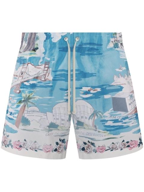 graphic-print swim shorts by AMIRI