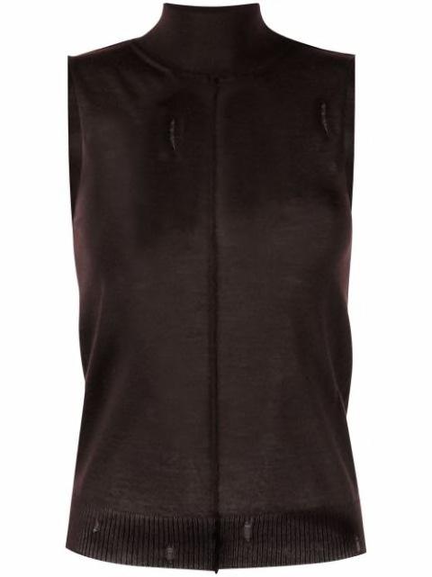 high neck cashmere vest by AMIRI