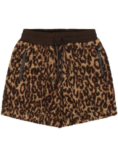 leopard-print fleece shorts by AMIRI