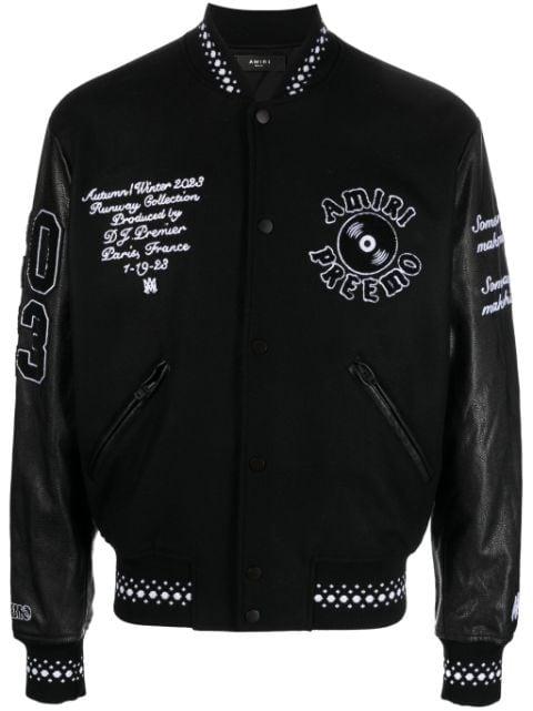 logo-appliqué varsity jacket by AMIRI