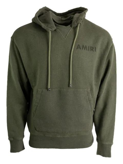 logo-detail frayed-hem hoodie by AMIRI