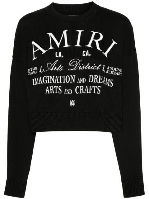logo-embroidered cotton jumper by AMIRI