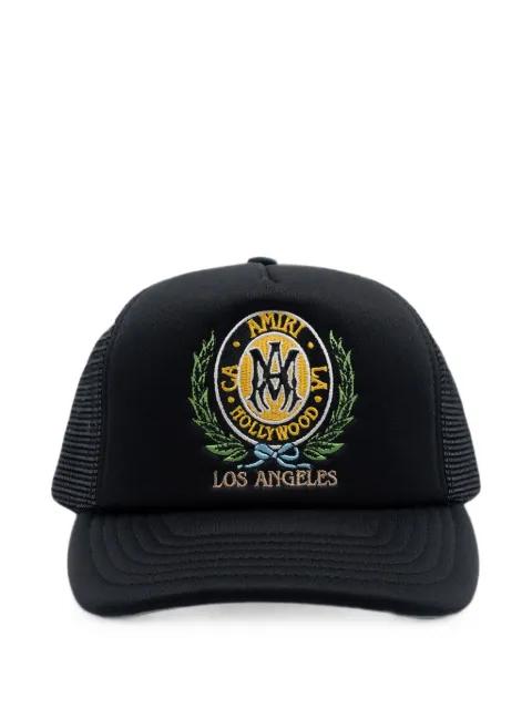 logo-embroidered mesh-panel trucker hat by AMIRI