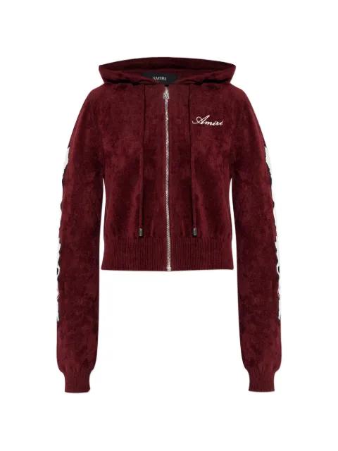 logo-embroidered zip-up hoodie by AMIRI