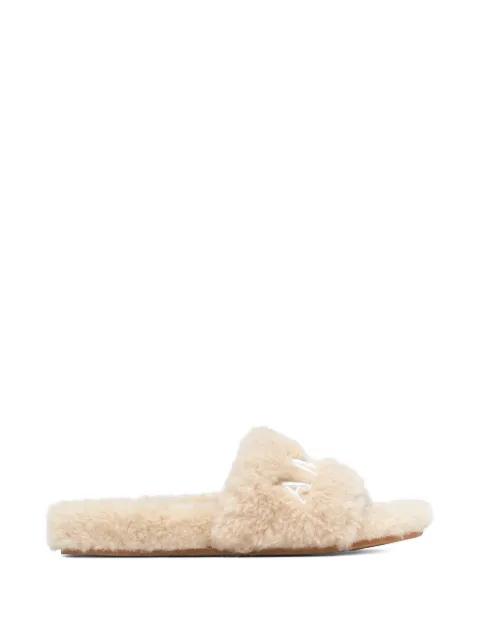 logo-embroidery slippers by AMIRI