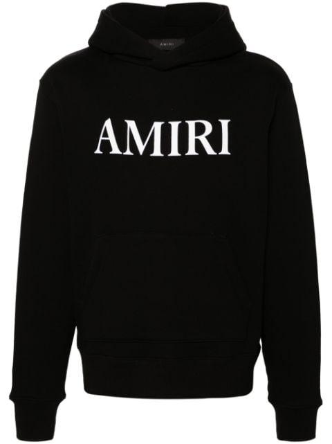 logo-lettering cotton hoodie by AMIRI