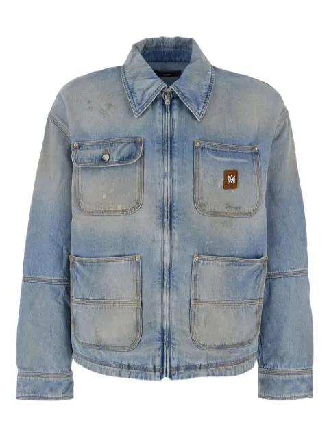 logo-patch denim jacket by AMIRI