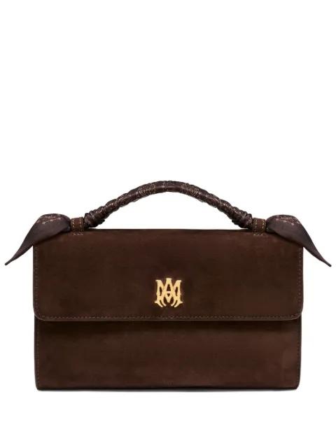 logo-plaque handle pouch bag by AMIRI