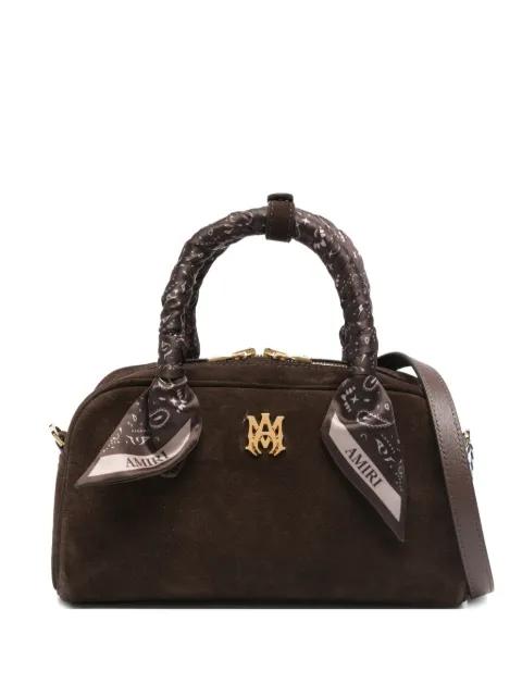 logo-plaque scarf-handle tote bag by AMIRI