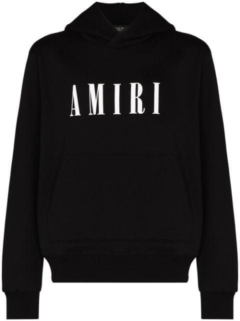 logo-print cotton hoodie by AMIRI