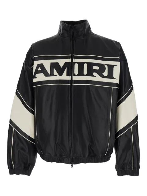 logo-print leather jacket by AMIRI