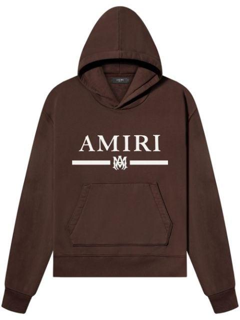 logo-print pouch-pocket hoodie by AMIRI