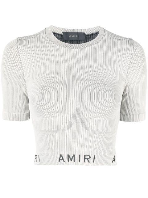 logo-print seamless performance top by AMIRI