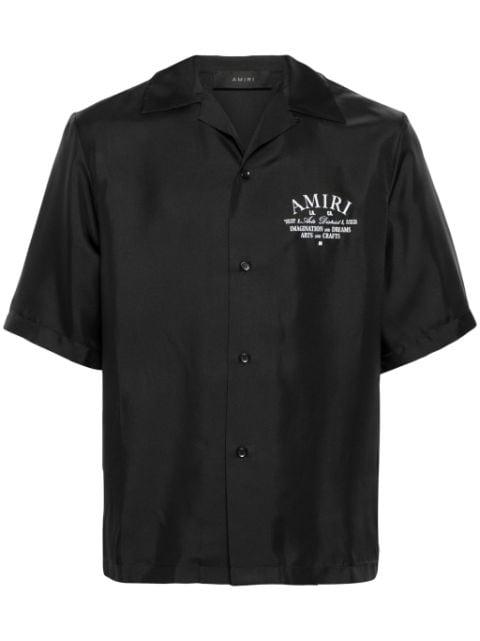 logo-print silk shirt by AMIRI