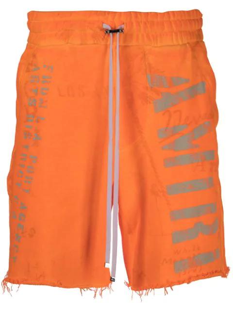 logo-print track shorts by AMIRI