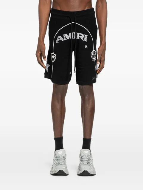 logo-print track shorts by AMIRI