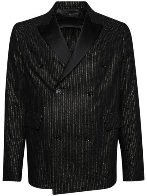 metallic-stripe double-breasted blazer by AMIRI