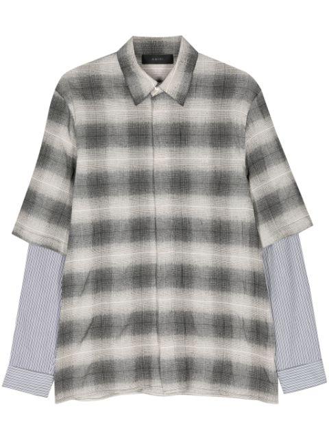 mix-print layered shirt by AMIRI