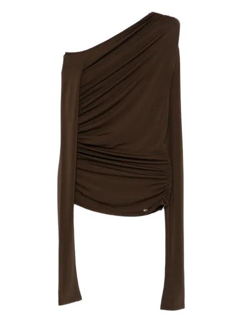 one-shoulder ruched top by AMIRI