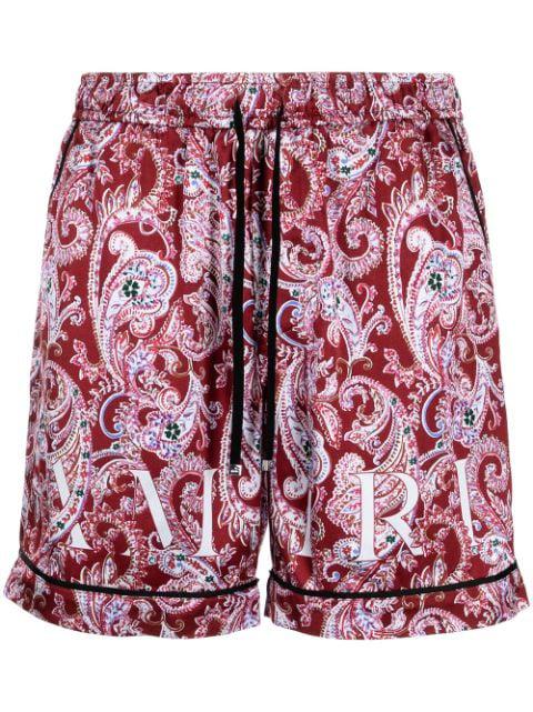 paisley-print drawstring shorts by AMIRI