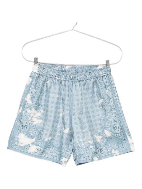 paisley-print silk shorts by AMIRI