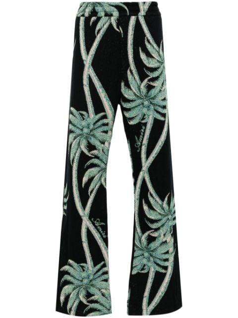 palm tree-print knitted trousers by AMIRI