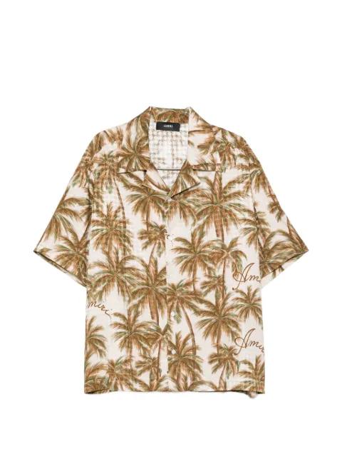 palm-tree-print silk shirt by AMIRI