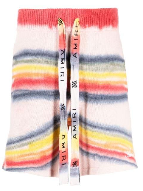 rainbow tie-dye track shorts by AMIRI