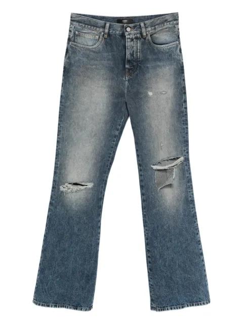 ripped-knees bootcut jeans by AMIRI